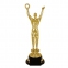 Приз "Оскар" пластиковый (100х100х305 мм), основание пластик черный, "золото", 2054-300 - 1