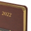 Ежедневник датированный 2022 МАЛЫЙ ФОРМАТ 100х150 мм А6, BRAUBERG "Iguana", под кожу, коричневый, 112918 - 5