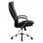 Кресло офисное МЕТТА "LK-3CH", кожа, хром, черное - 2
