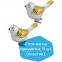 Украшения елочные ЗОЛОТАЯ СКАЗКА "Птичка", НАБОР 2 шт., пластик, 11 см, цвет серебро с золотистыми крыльями, 590895 - 1