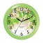 Часы настенные TROYKA 11121186, круг, белые с рисунком "Весна", зеленая рамка, 29х29х3,5 см - 1