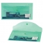 Папка-конверт с кнопкой МАЛОГО ФОРМАТА (250х135 мм), прозрачная, зеленая, 0,18 мм, BRAUBERG, 224029 - 5