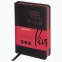 Ежедневник датированный 2022 МАЛЫЙ ФОРМАТ 100х150 мм А6, BRAUBERG "Chameleon", под кожу, черный/красный, 112931 - 1