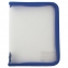 Папка для тетрадей А5 ПИФАГОР, пластик, молния вокруг, прозрачная, синяя, 228225 - 1