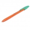 Ручка шариковая BRAUBERG "X-333 Orange", ЗЕЛЕНАЯ, корпус оранжевый, узел 0,7 мм, линия письма 0,35 мм, 142412 - 6