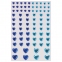 Стразы самоклеящиеся "Сердце", 6-15 мм, 80 шт., синие/голубые, на подложке, ОСТРОВ СОКРОВИЩ, 661400 - 2