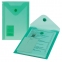 Папка-конверт с кнопкой МАЛОГО ФОРМАТА (105х148 мм), А6, зеленая, 0,18 мм, BRAUBERG, 227318 - 5