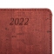 Ежедневник датированный 2022 МАЛЫЙ ФОРМАТ 100х150 мм А6, BRAUBERG "Wood", под кожу, бордовый, 112930 - 5