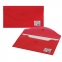 Папка-конверт с кнопкой МАЛОГО ФОРМАТА (250х135 мм), прозрачная, красная, 0,18 мм, BRAUBERG, 224030 - 5