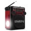 Радиоприёмник SVEN SRP-355, 3 Вт, FM/AM/SW, USB, microSD и SD, пластик, черный/красный, SV-017132 - 1