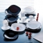 Набор посуды столовый, 30 предметов, черное и белое стекло, "Carine Mix", LUMINARC, N1500 - 7
