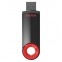 Флеш-диск 64 GB, SANDISK Cruzer Dial, USB 2.0, черный/красный, SDCZ57-064G-B35 - 2