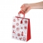 Пакет подарочный новогодний 17,8x9,8x22,9 см, ЗОЛОТАЯ СКАЗКА "Красно-белый узор", ламинированный, 606561 - 5