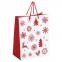 Пакет подарочный новогодний 17,8x9,8x22,9 см, ЗОЛОТАЯ СКАЗКА "Красно-белый узор", ламинированный, 606561 - 1