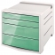 Блок из 4 закрытых лотков для бумаги, настольный, ESSELTE "Colour'Ice", 285х245х365 мм, зеленый, 626285 - 1