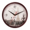 Часы настенные TROYKA 91931927, круг, с рисунком "Paris", коричневая рамка, 23х23х4 см - 1