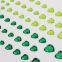 Стразы самоклеящиеся "Сердце", 6-15 мм, 80 шт., зеленые/салатовые, на подложке, ОСТРОВ СОКРОВИЩ, 661401 - 3