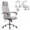 Кресло офисное МЕТТА "BK-8CH", ткань-сетка, хром, светло-серое - 2
