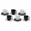 Набор чайный на 6 персон, 3 черные и 3 белые чашки 220 мл, 3 черных и 3 белых блюдца, "Carine Mix", LUMINARC, D2371 - 3