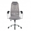 Кресло офисное МЕТТА "BK-8CH", ткань-сетка, хром, светло-серое - 4
