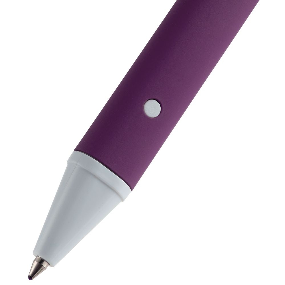 Ручка шариковая Button Up, фиолетовая с белым - 5