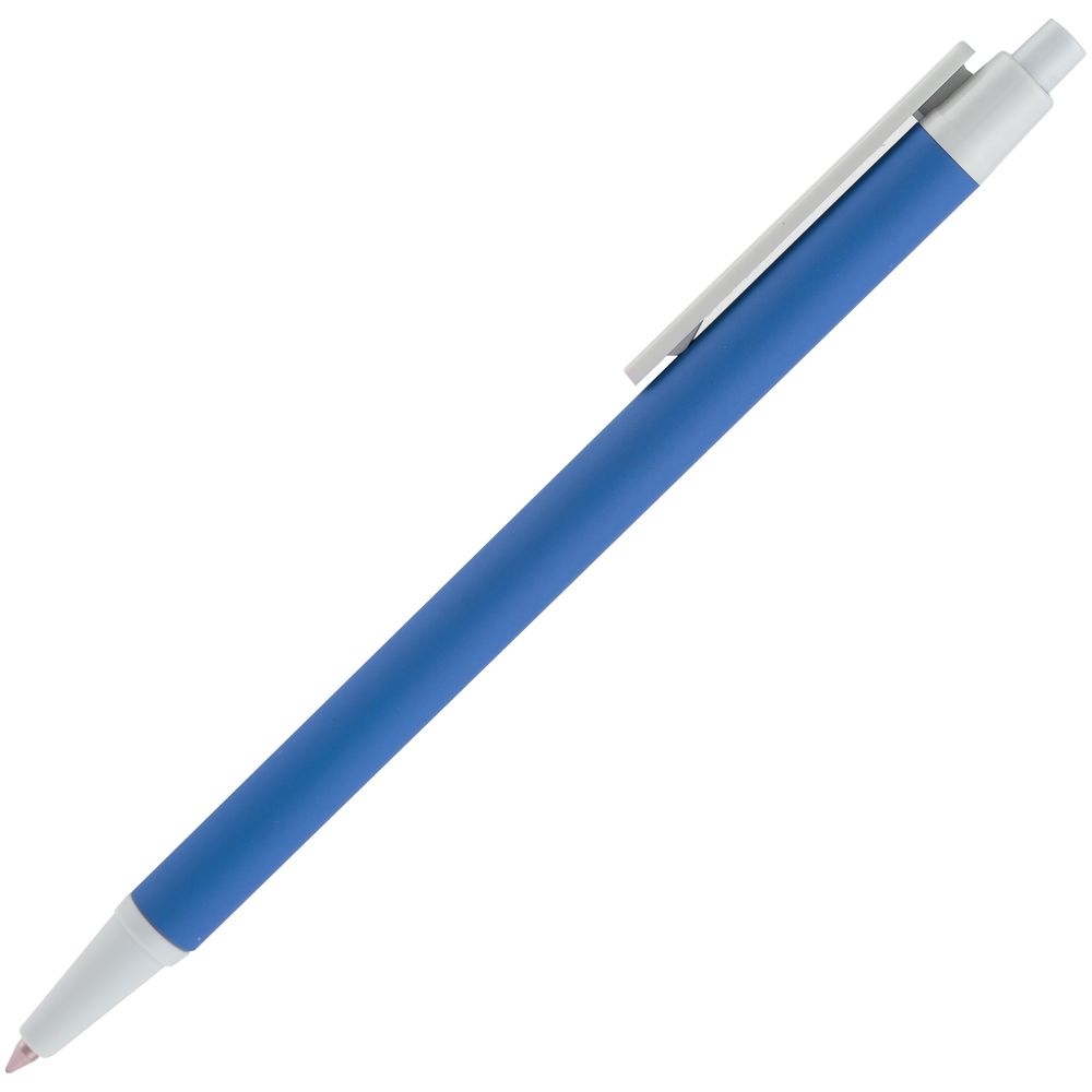 Ручка шариковая Button Up, синяя с белым - 3