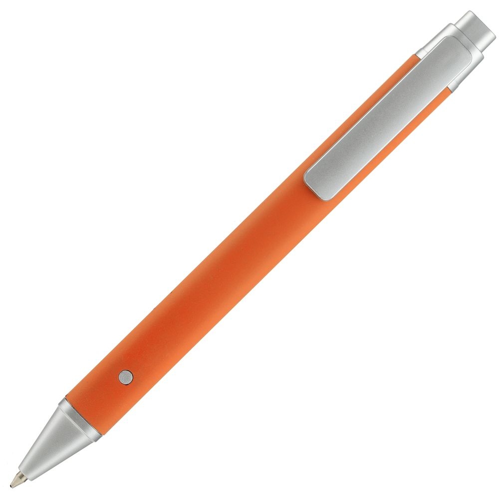 Ручка шариковая Button Up, оранжевая с серебристым - 1
