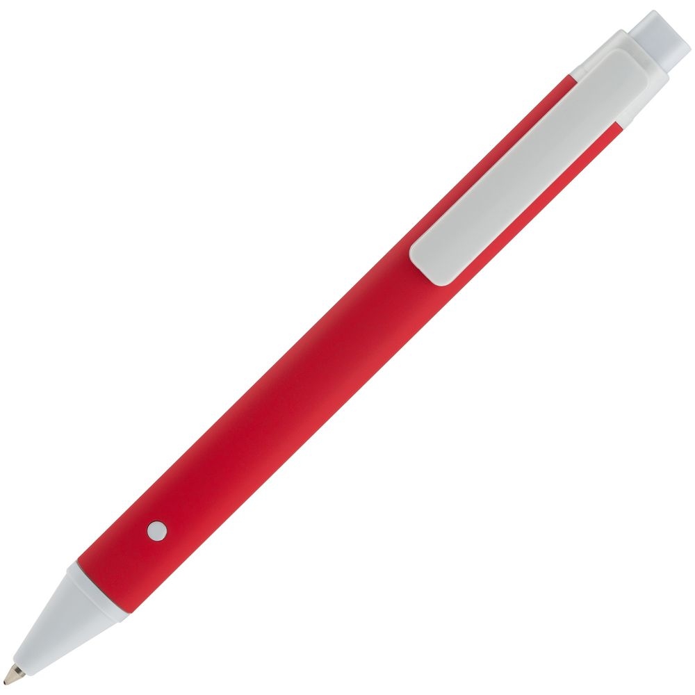Ручка шариковая Button Up, красная с белым - 1