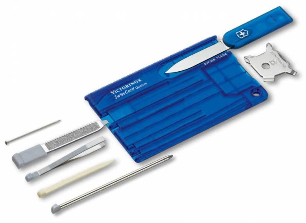 Набор инструментов SwissCard Quattro, синий - 1