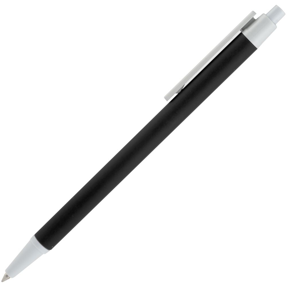 Ручка шариковая Button Up, черная с белым - 3
