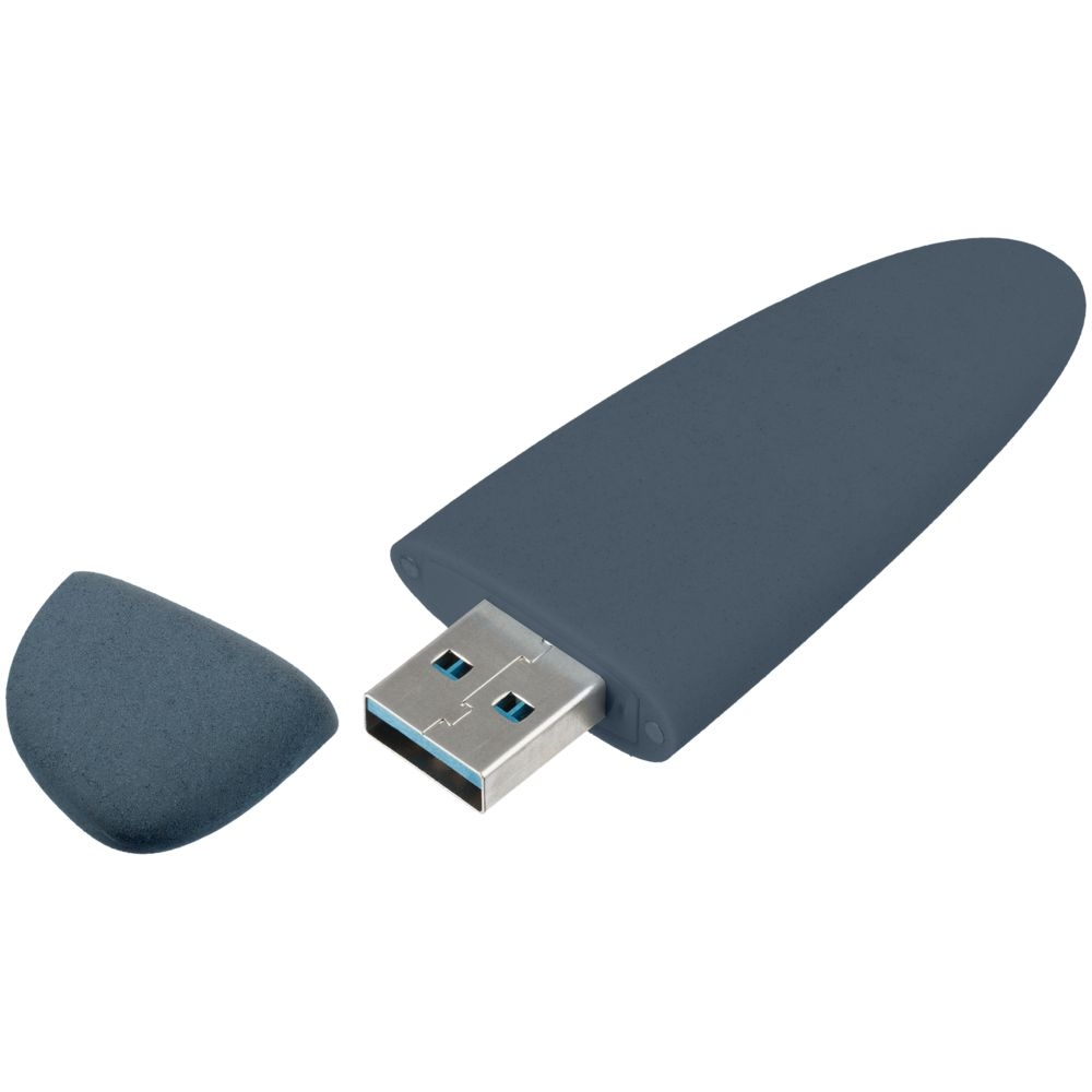 Флешка Pebble, серо-синяя, USB 3.0, 16 Гб - 1
