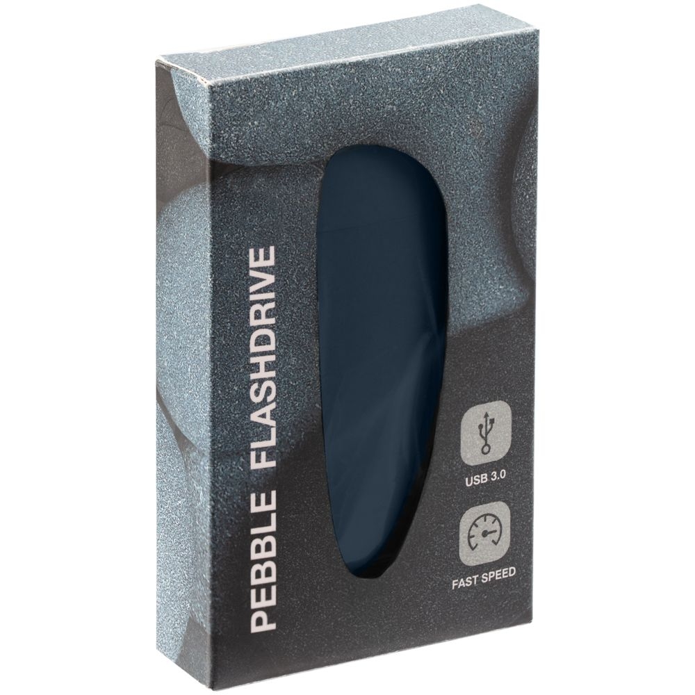 Флешка Pebble, серо-синяя, USB 3.0, 16 Гб - 3