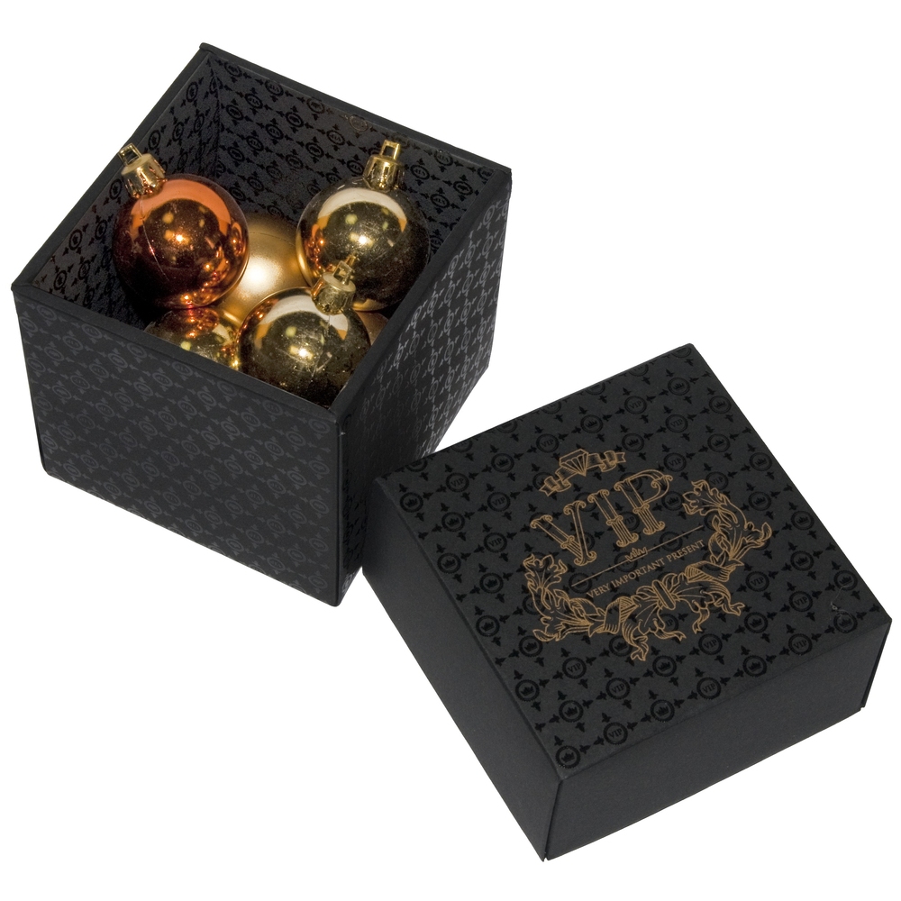 Коробка подарочная VERY IMPORTANT PRESENT черная, 10х10х10 см, картон - 4