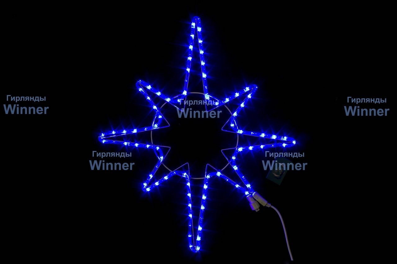 Полярная звезда 72 см, Синий дюралайт flash-w, соединяется, IP65 - 3