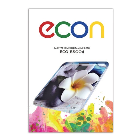 Весы напольные ECON ECO-BS004, электронные, вес до 180 кг, термометр, квадратные, стекло, с рисунком - 6