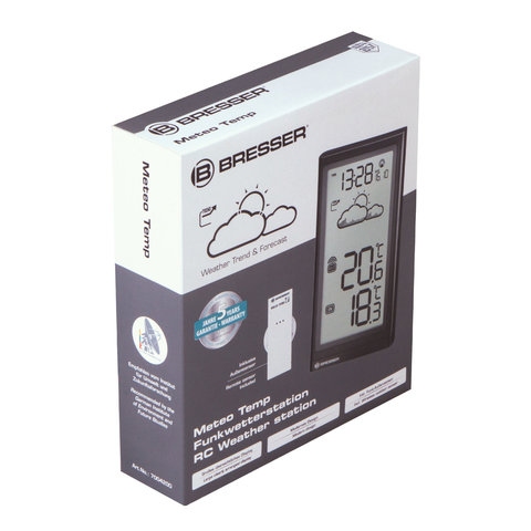 Метеостанция BRESSER Temp, термодатчик, часы, календарь, черный, 73262 - 6