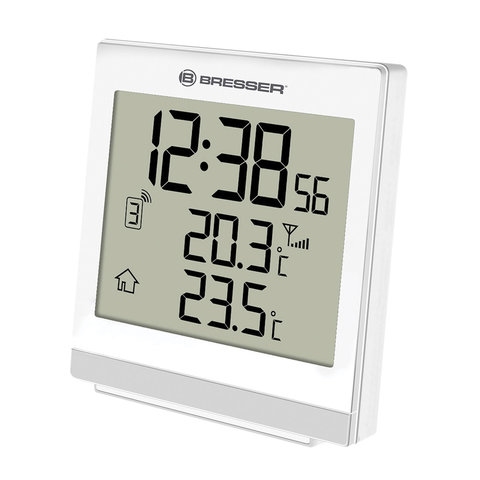 Метеостанция BRESSER TemeoTrend SQ, термодатчик, часы, будильник, белый, 73264 - 1