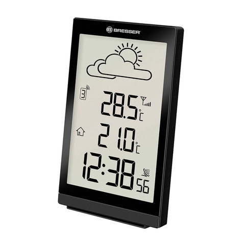 Метеостанция BRESSER TemeoTrend ST, термодатчик, часы, будильник, черный, 73265 - 1