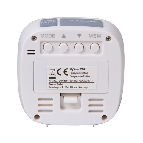 Термометр для ванной комнаты BRESSER MyTemp WTM, цифровой, сенсорный термодатчик воды, будильник, белый, 73272 - 2