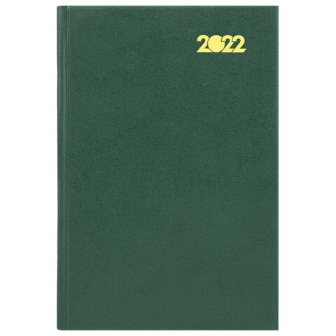 Ежедневник датированный 2022 (145х215 мм), А5, STAFF, твердая обложка бумвинил, зеленый, 113340 - 2