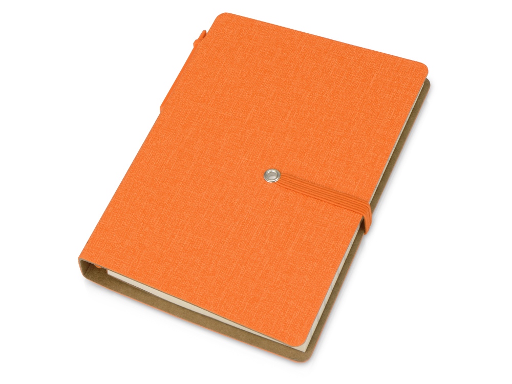 Набор стикеров «Write and stick» с ручкой и блокнотом, оранжевый, искусственная кожа, переработанный картон, пластик, бумага