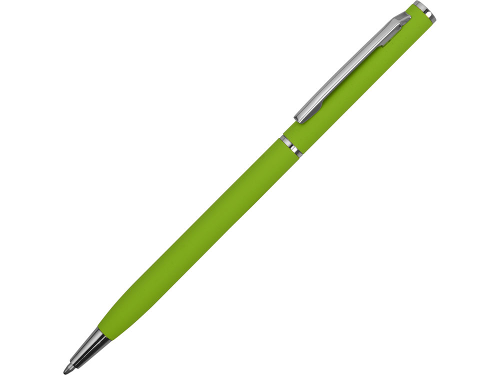 Ручка металлическая шариковая «Атриум софт-тач», зеленое яблоко/серебристый, металл