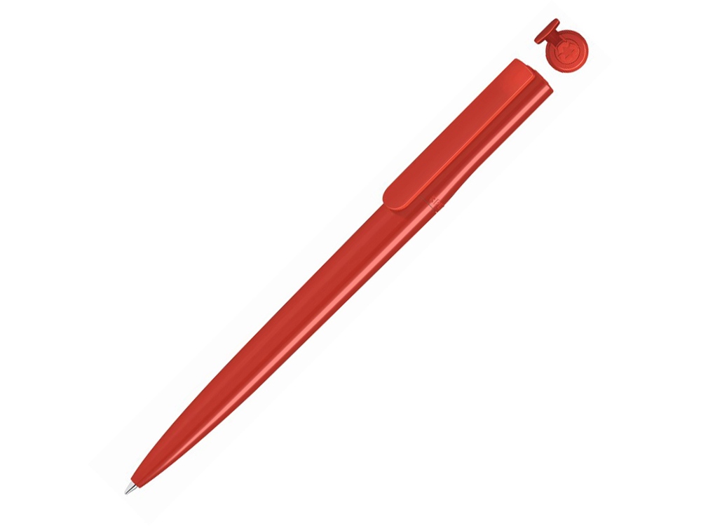 Ручка шариковая из переработанного пластика «Recycled Pet Pen switch», красный, пластик - 407564