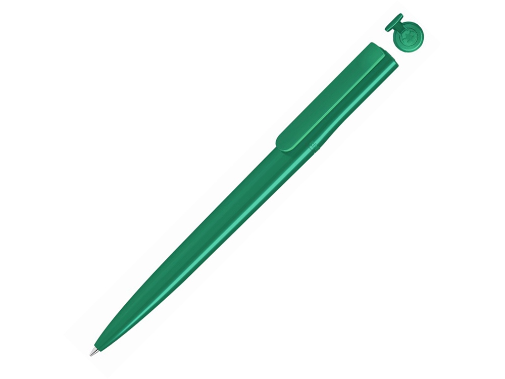 Ручка шариковая из переработанного пластика «Recycled Pet Pen switch», зеленый, пластик - 407567