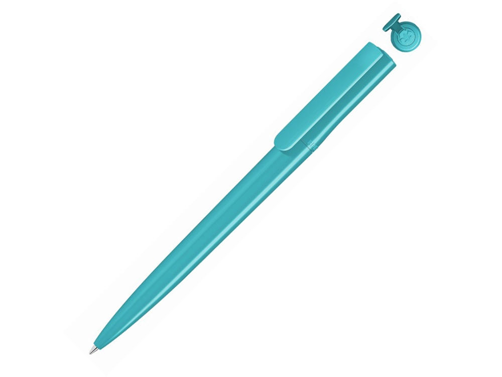 Ручка шариковая из переработанного пластика «Recycled Pet Pen switch», лазурный, пластик - 407576