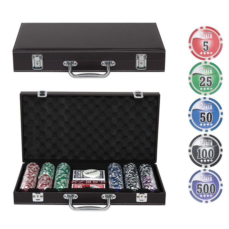 Набор для покера Leather Brown на 300 фишек - 209807