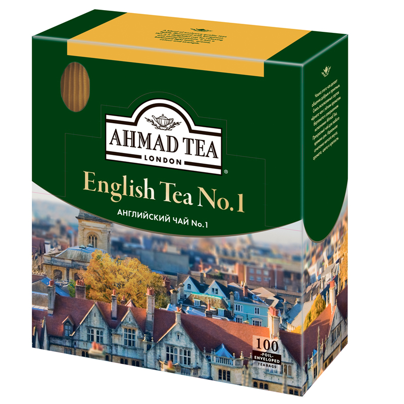 Чай Ahmad Tea "Английский чай №1", черный с бергамотом, 100 фольг. пакетиков по 2г - 434557