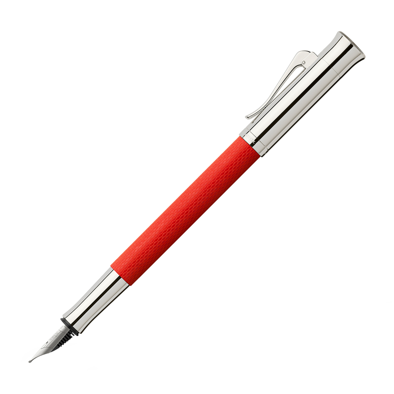 Ручка перьевая Graf von Faber-Castell "Guilloche India Red Extra Fine", подар. уп. - 408020