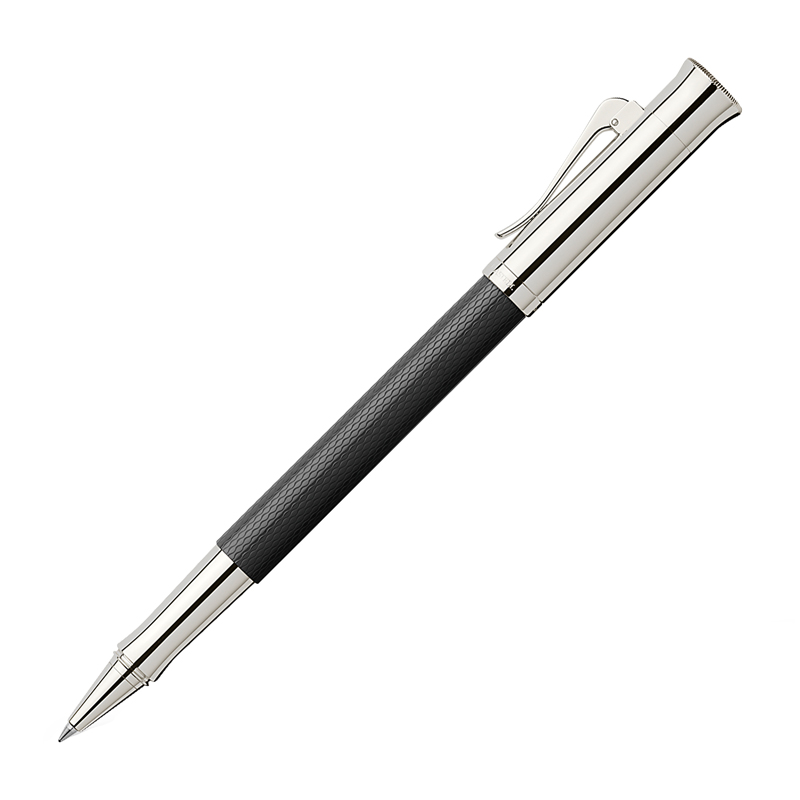 Ручка-роллер Graf von Faber-Castell "Guilloche Black" черная, подар. уп. - 408037