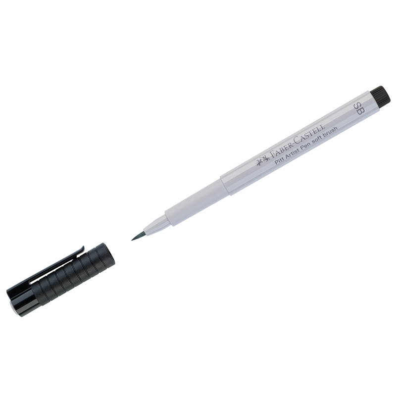 Ручка капиллярная Faber-Castell "Pitt Artist Pen Soft Brush" цвет 230 холодный серый I, кистевая - 401094